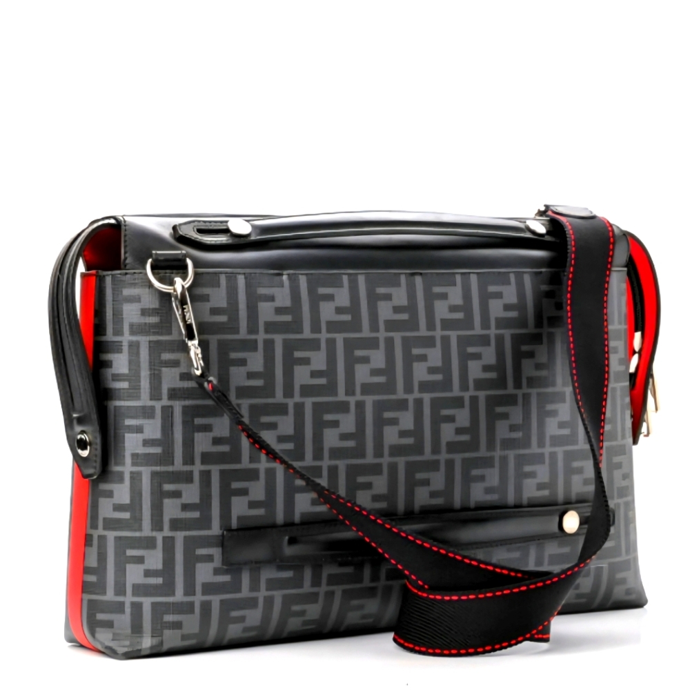 Fendi FF Grey/Black Large By The Way 3-way Messenger Bag